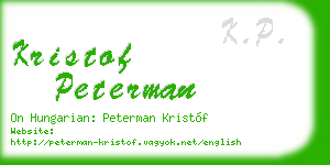kristof peterman business card