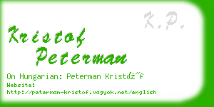 kristof peterman business card